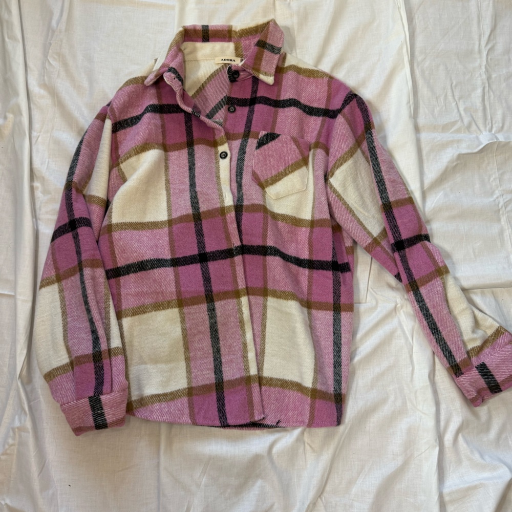 VIRAL Blonde Nashville Pink Shacket Size Large